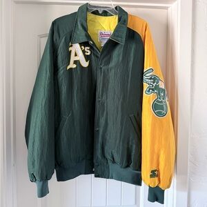 Vintage 90s MLB Starter Diamond Collection Oakland As Athletics baseball jacket